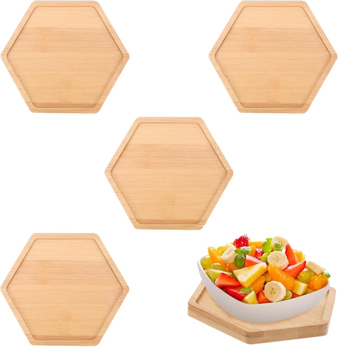 4 stuks bamboe onderzetters, mozaïek knutselset, houten onderzetters, mozaïek onderzetters, knutselset, lege bodemschalen voor knutselwerk, doe-het-zelf knutselset, cadeaus voor kinderen en