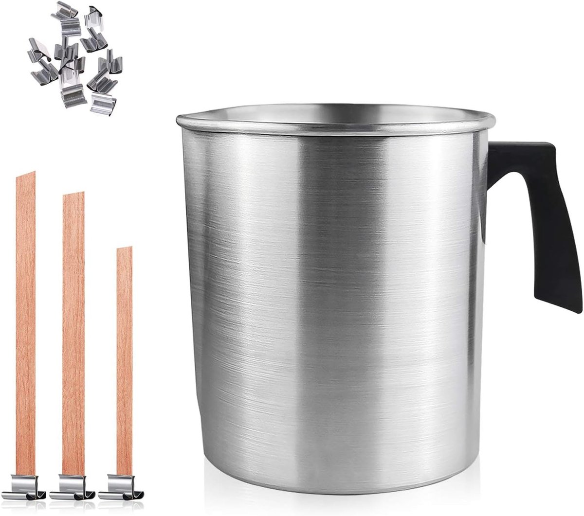 1,2 liter waspot, geurwaspot, interne waspot voor het maken van kaarsen en zeep (met kaarslont)