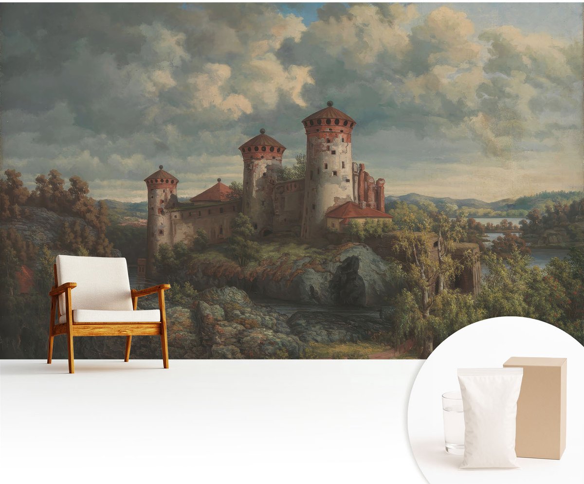 Wallfluent Fotobehang - Groente Vliesbehang - 416x254 cm - Romantisch Landschap Muurschildering - Slaapkamer behang Landschappen - Fotobehang Vlies - Slaapkamer behang