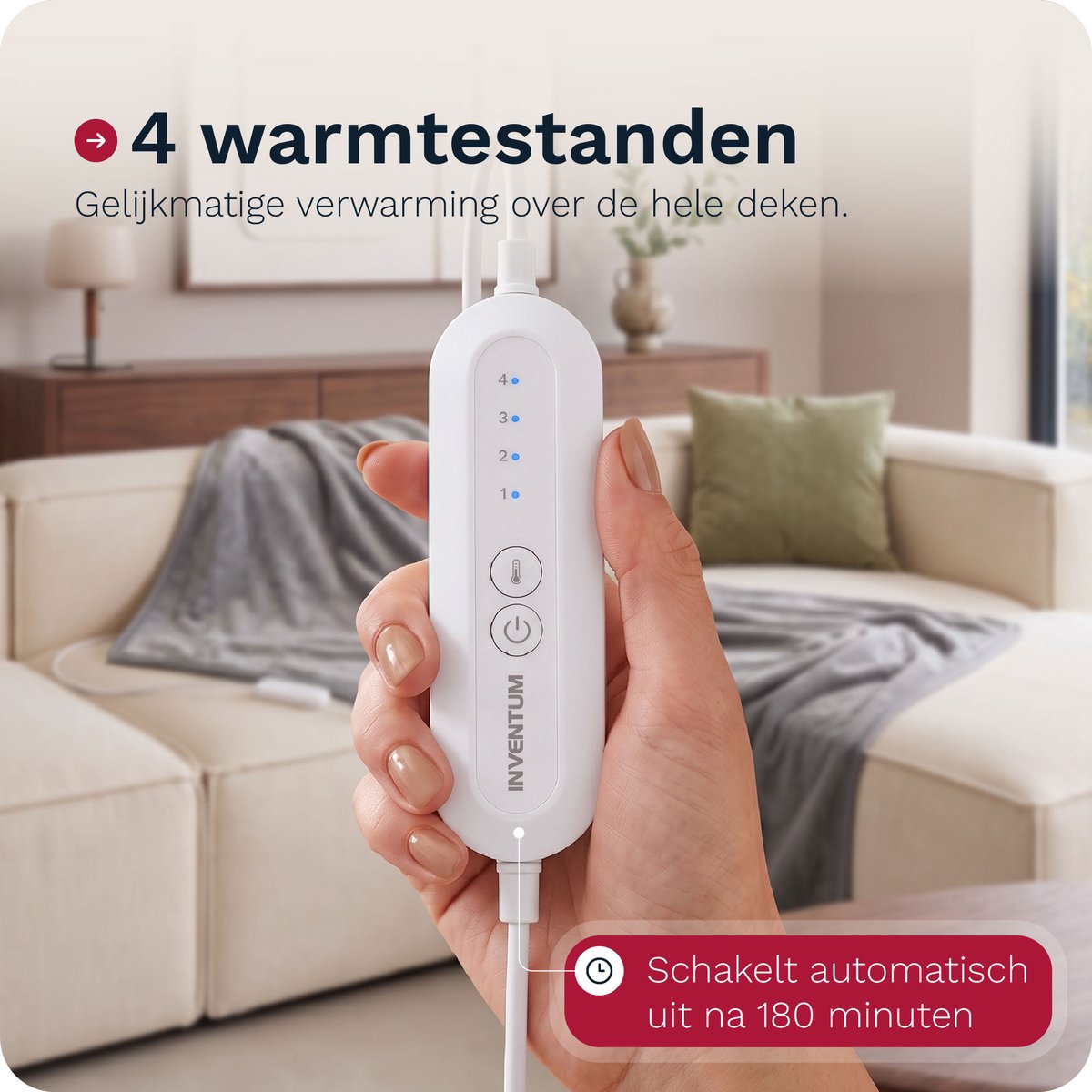 Inventum HB182G Elektrische Deken 180x130cm met 4 Standen - afbeelding 3