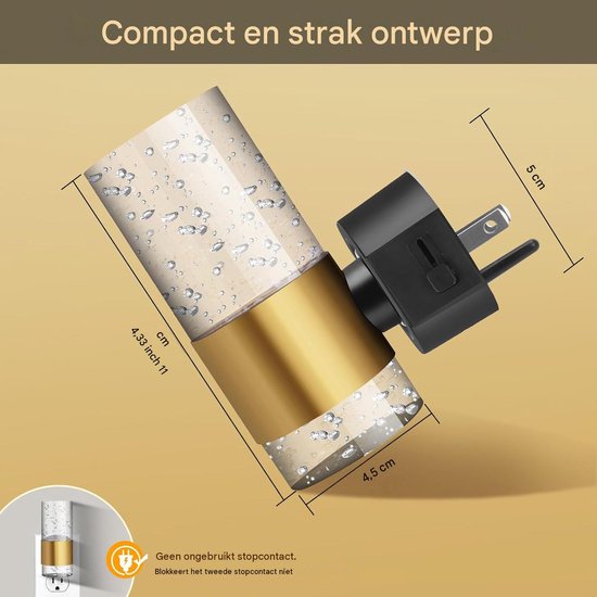 Acryl Nachtlamp - Cylinder Lamp - Inbouwverlichting - Automatische Dageraadsensor - Acryl Met Gepolijste Ring - Warmwit 3000K Licht - Oogvriendelijke Sfeerverlichting - 1 Stuk van Longziming — afbeelding 4