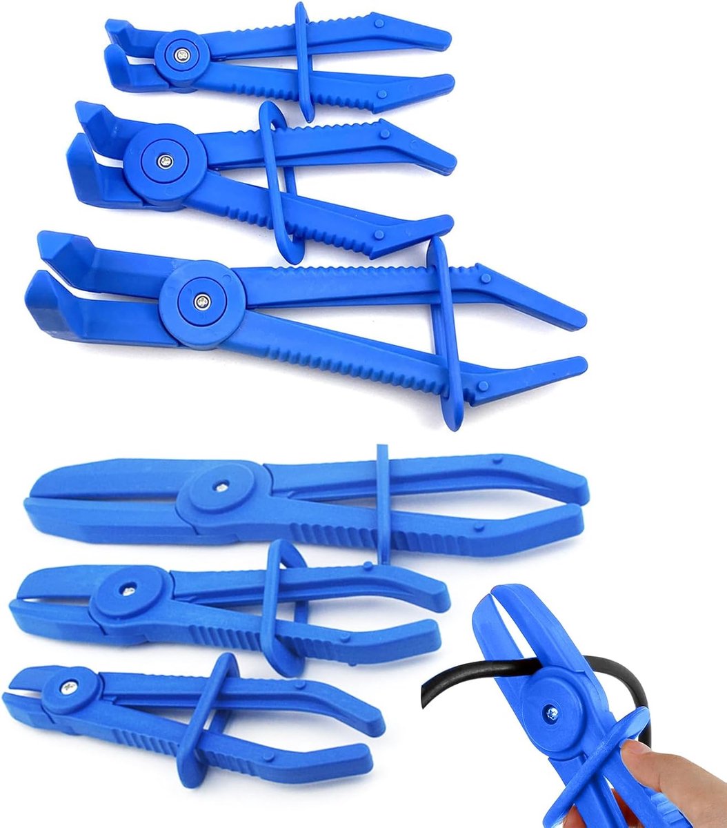 6 Hoshisea Hose Pliers Set, 3 Sizes Hose Clamp Pliers, Hose Pliers to Stop Flow, for Fuel Lines, Cooling Water Hoses - ShopVlot