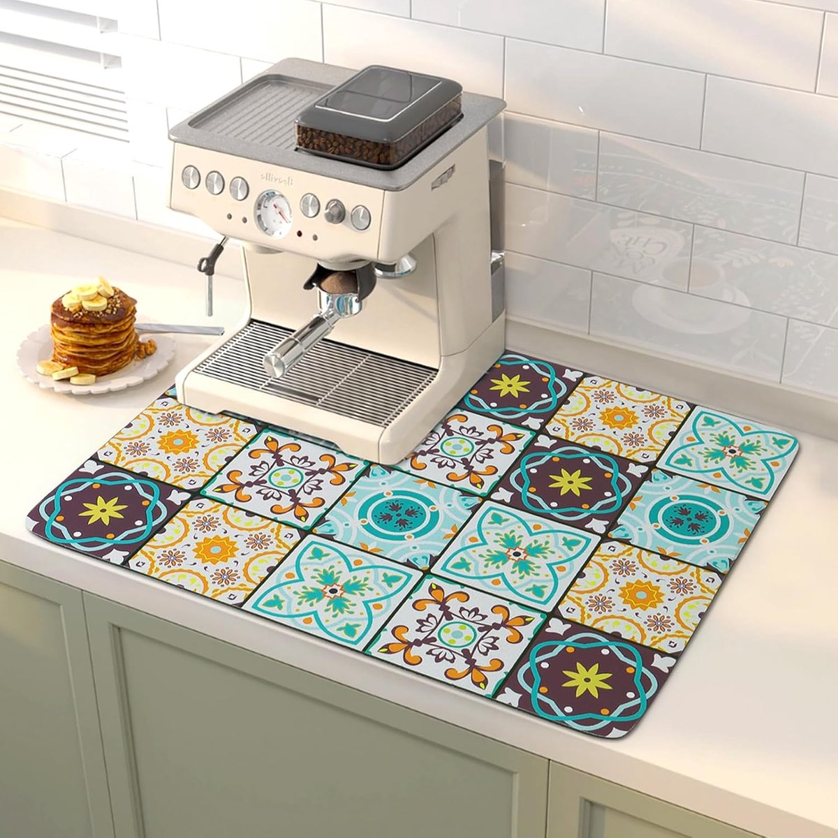 Druipmat voor koffiezetapparaat 50 x 40 cm - Sneldrogende mat - Antislip rubberen bodem - Handige druppelopvang - ShopVlot
