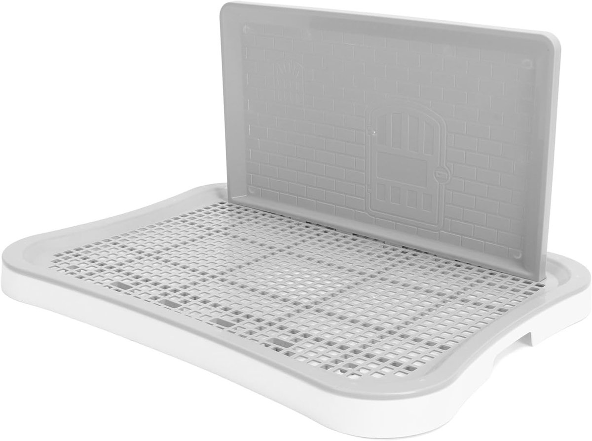 SnelShoppen - Potty Toilet voor Puppy 51x38cm - Indoor/Outdoor Dog Potty Training Pad met Muurkolom - Veilig Plastic Puppy Toilet Tray