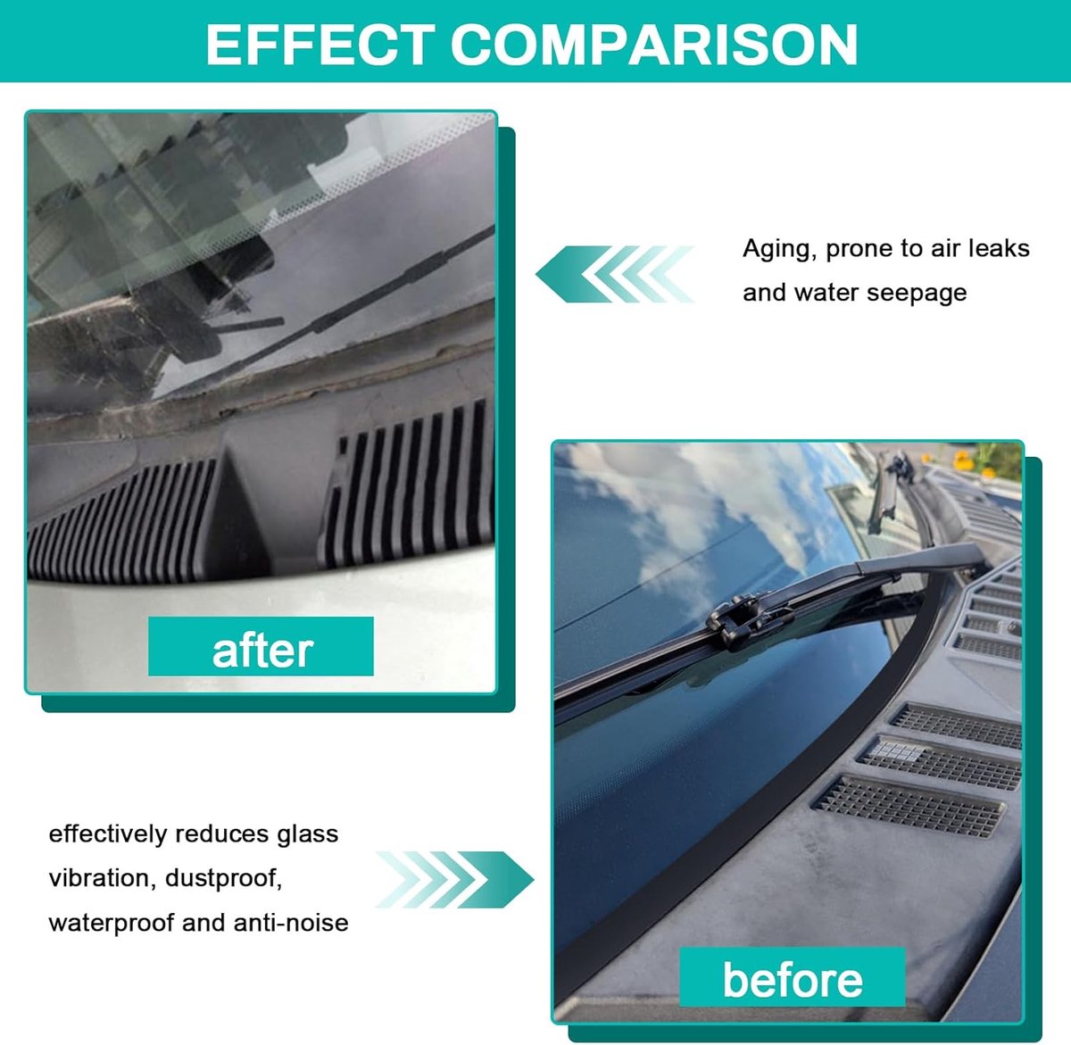 SnelShoppen - Windshield Wiper Rubber Strip 1.8m - Waterdichte Auto Raam Seal Strip, Trim Moulding, Voor Voor- en Achterruit, Geluidsisolatie, Univers
