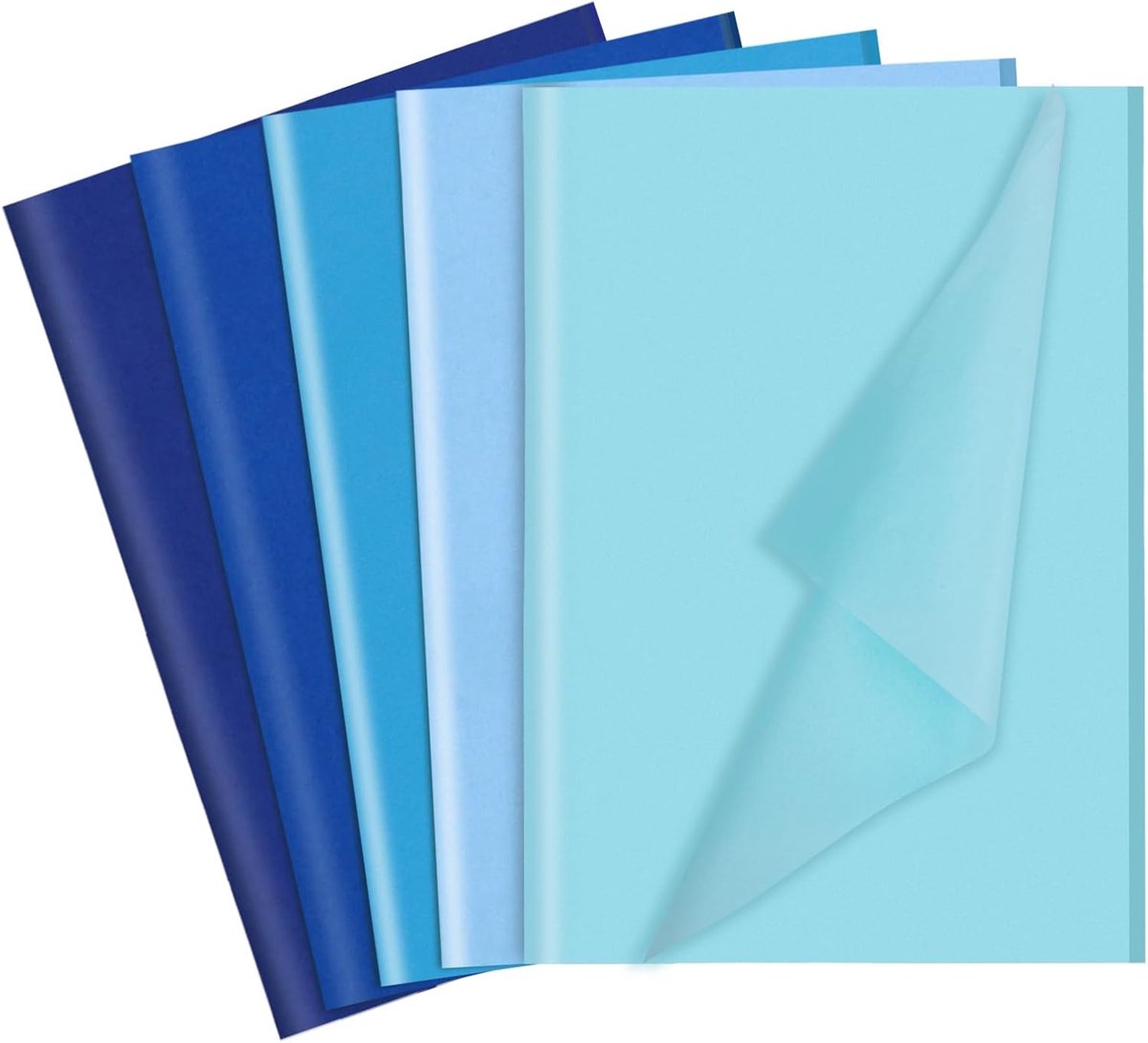 SnelShoppen - 60 Vellen Tissue Papier Blauw 35 x 50 cm Cadeaupapier voor DIY, Verpakkingen, Verjaardag, Babyshower, Bruiloft (5 Kleuren)