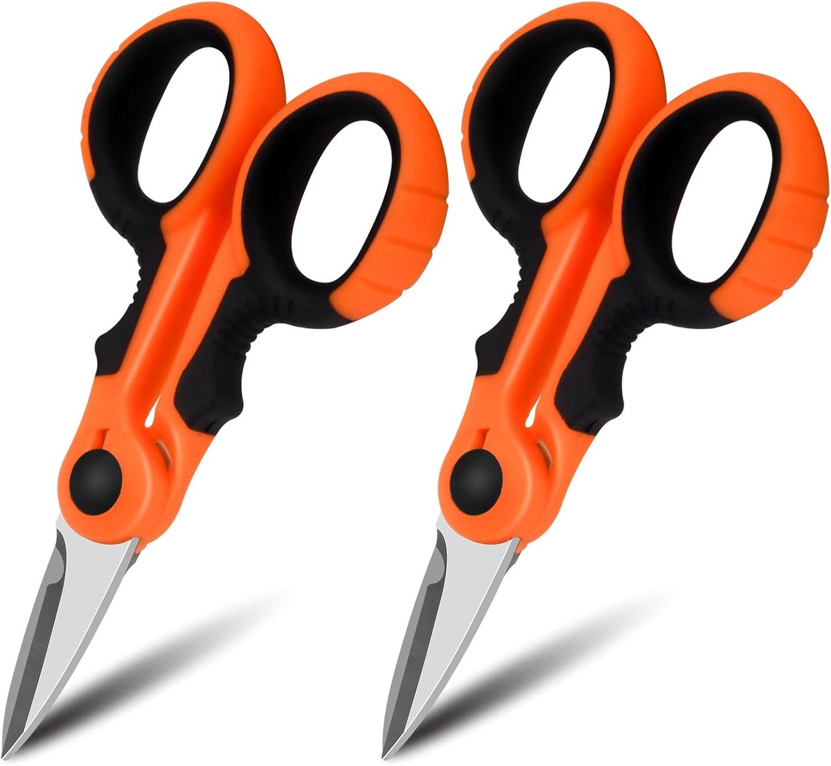 SnelShoppen - 2 Stuks Vissen Scharen voor Zoet- en Zoutwater, Multifunctionele Scharen met Antislip Grip en Getande Randen voor Vissers, Oranje