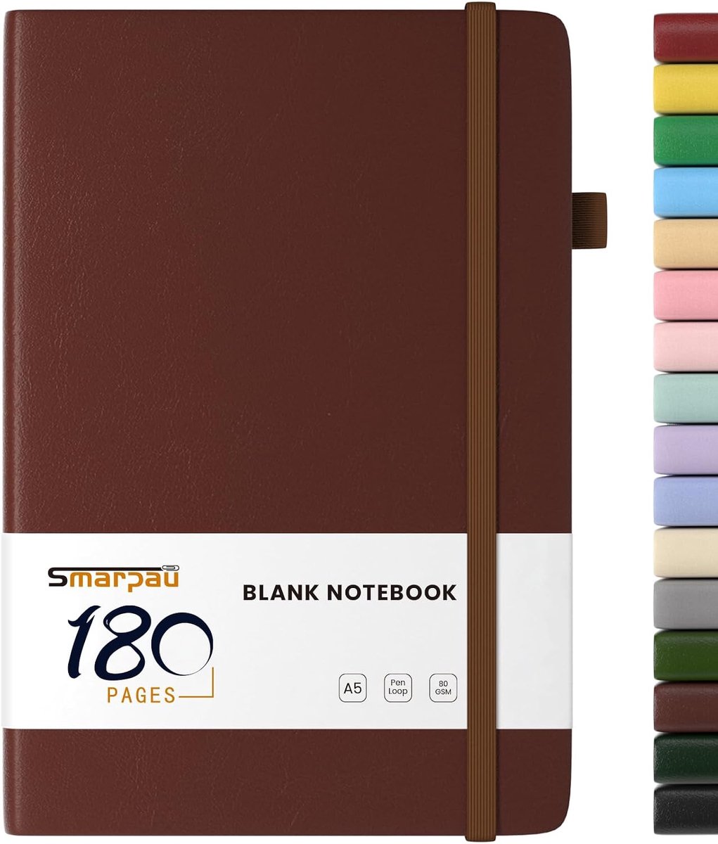 Notitieboek A5 - hardcover leer - stijlvol ontwerp - perfect voor school en kantoor - ShopVlot