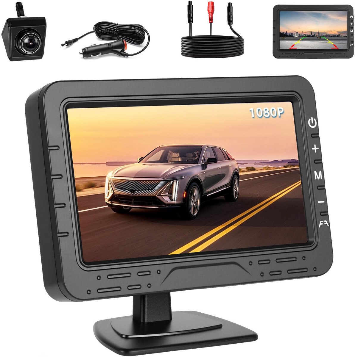 SnelShoppen - Achteruitrijcamera met 4,3-inch HD IPS-monitor, IP68 Waterdicht, Nachtzicht, Kentekenplaathouder voor Auto's, Vrachtwagens, SUV's en Bes