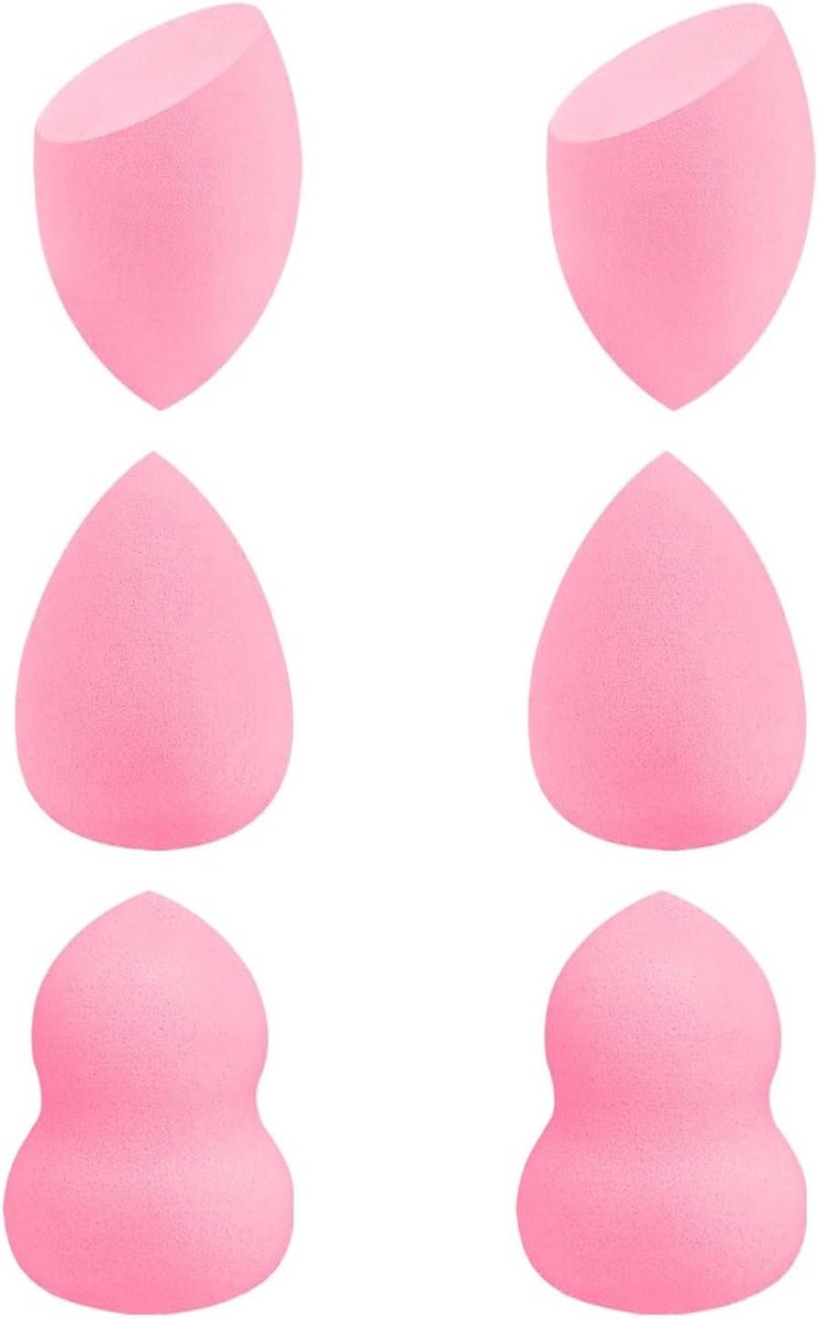 SnelShoppen - 15-delig Roze Makeup Spons Set, Niet-Latex Dual-Use Foundation Spons voor Vlekkeloze Applicatie, Herbruikbaar, voor Vloeibare & Poederma