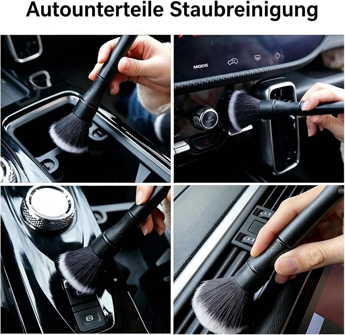 SnelShoppen - 6 Stuks Stofborstels voor Auto, Ultrasoft Detailing Kwasten voor Interieur en Meubels, Reinigingskwast voor Toetsenborden, Ventilatiemon