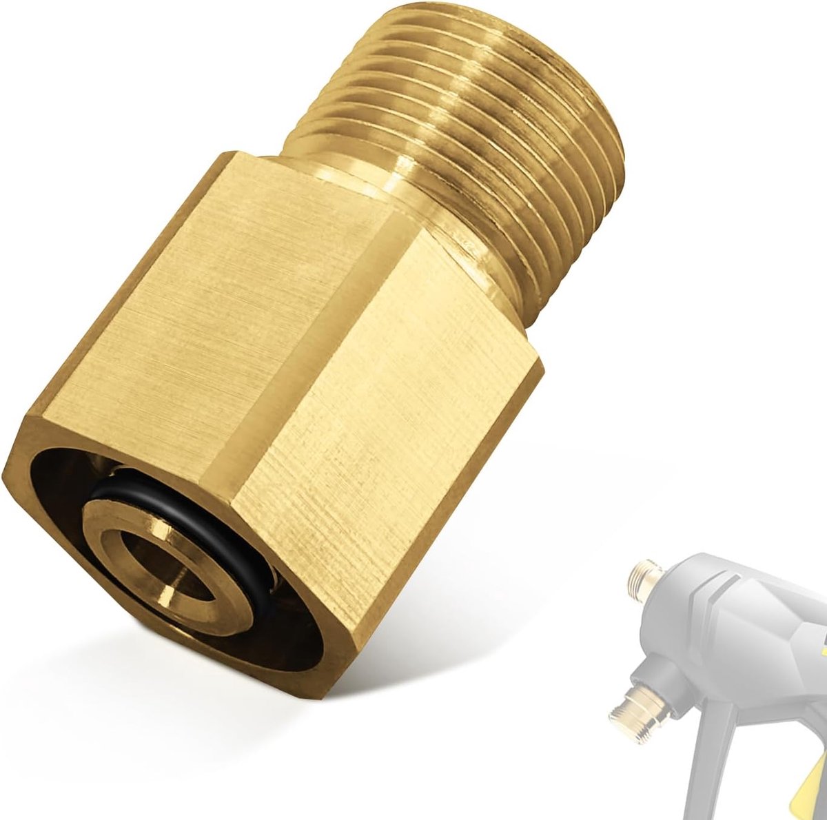SnelShoppen - Adapter voor Hoge Drukreiniger, Easy!Lock naar M22 x 1.5 AG, Messing, Duurzaam, Voor Kärcher HD, HDS, ProHD, Hoge Druk Accessoires, Scho