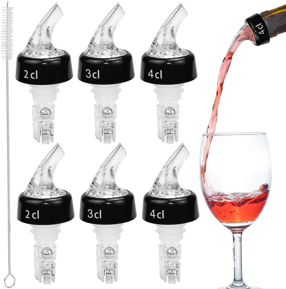 wijnschenktuit 6-delige set - roestvrij staal - lekvrij - perfect voor elke wijnliefhebber - ShopVlot