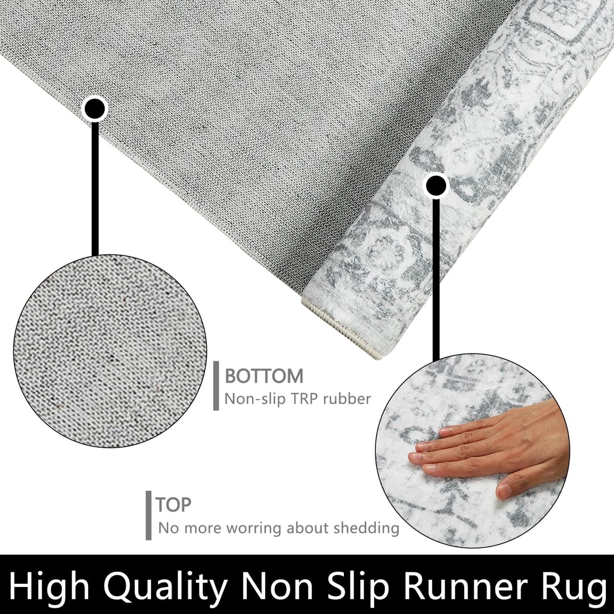 SnelShoppen - Famibay Vloerkleed Loper 80x300cm - Wasbare Keuken Runner - Antislip Tapijt voor Hal, Keuken, Slaapkamer, Woonkamer - Zacht Microvezel -