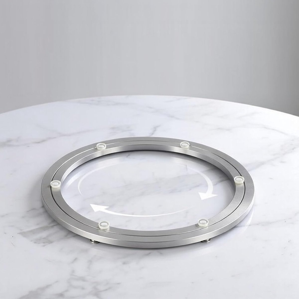 Lazy Susan 50 cm 20 Inch Rotation Platform, 360° Aluminium Rotation Platform, Heavy Load, 180 kg with Non-Slip Feet - ShopVlot