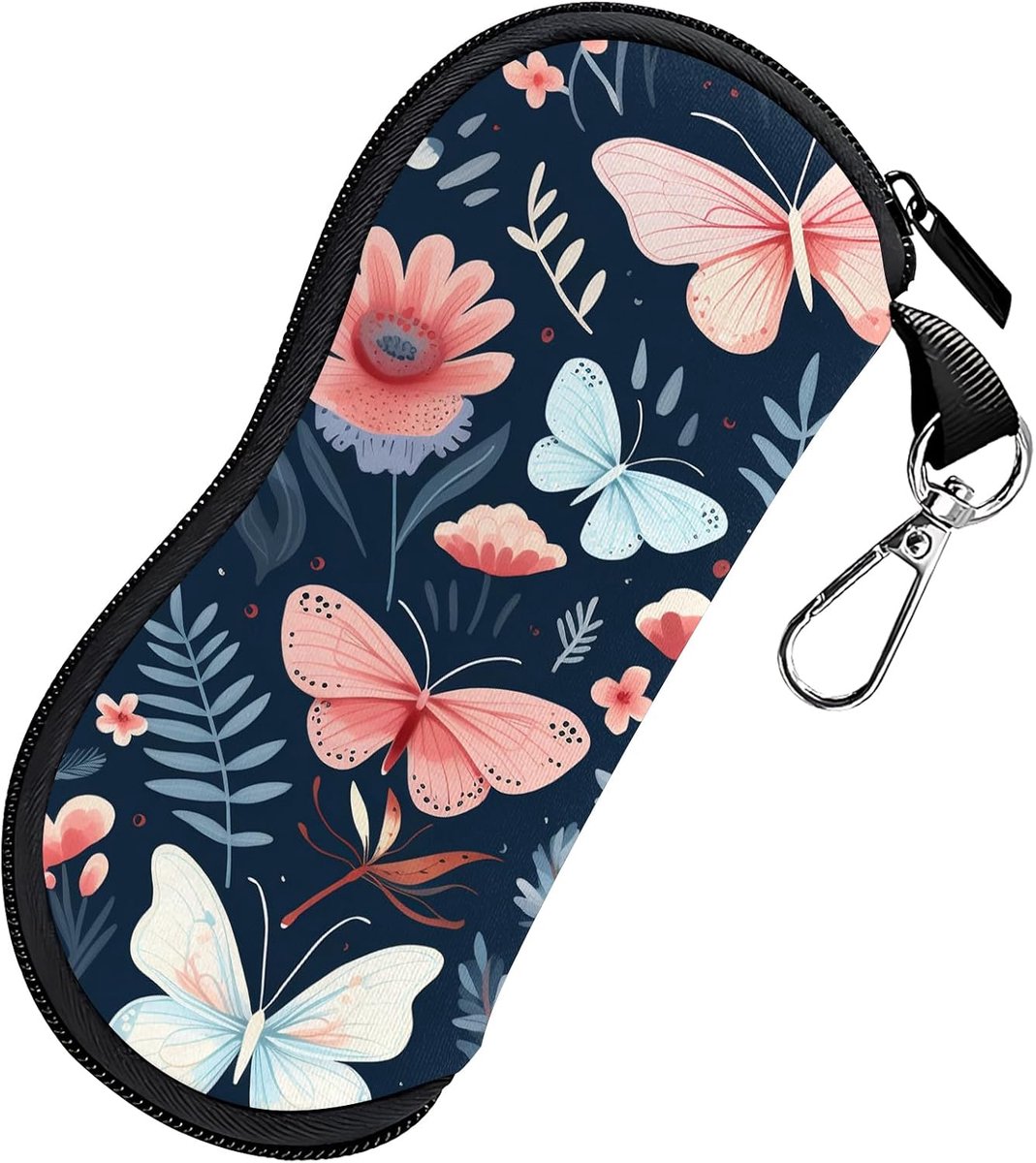 Bril Case Zonnebril Brillen Zachte Rits Case Licht Neopreen Pouch Met Metalen Riem Clip Leuke Esthetische Vrouwen Mannen