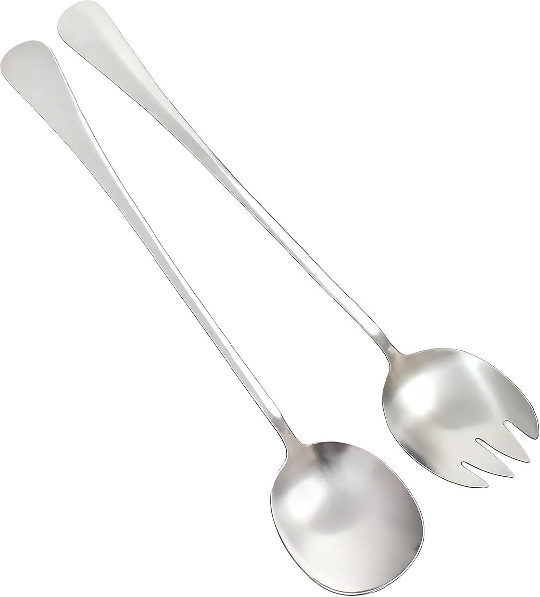2 stuks slabestek, keukengerei, roestvrij staal, lepel en vork, 28 cm, tafelbestek, tafelvorken, voor keuken, eetkamer