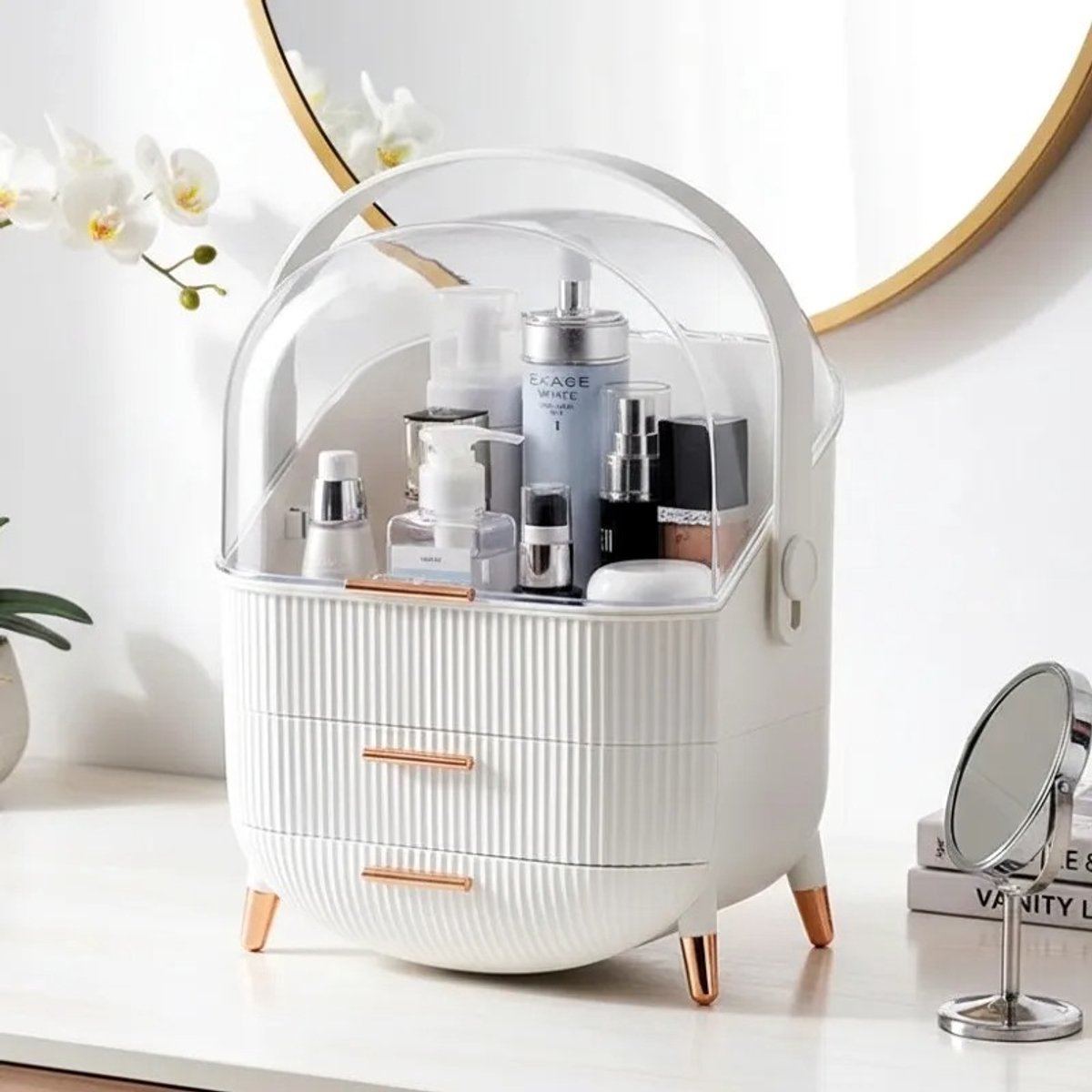 Haobosic Grote Makeup Organizer, Waterdichte Cosmetica Opbergbox