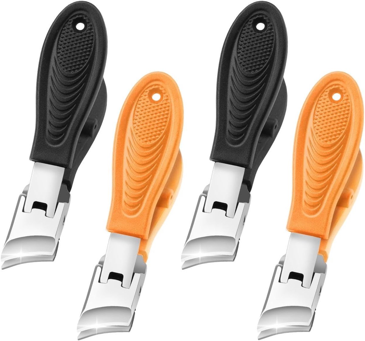 Yitexin 4 stuks schuine nagelknipper met brede opening en spatbescherming, gebogen nagelknipper voor dikke of - ShopVlot