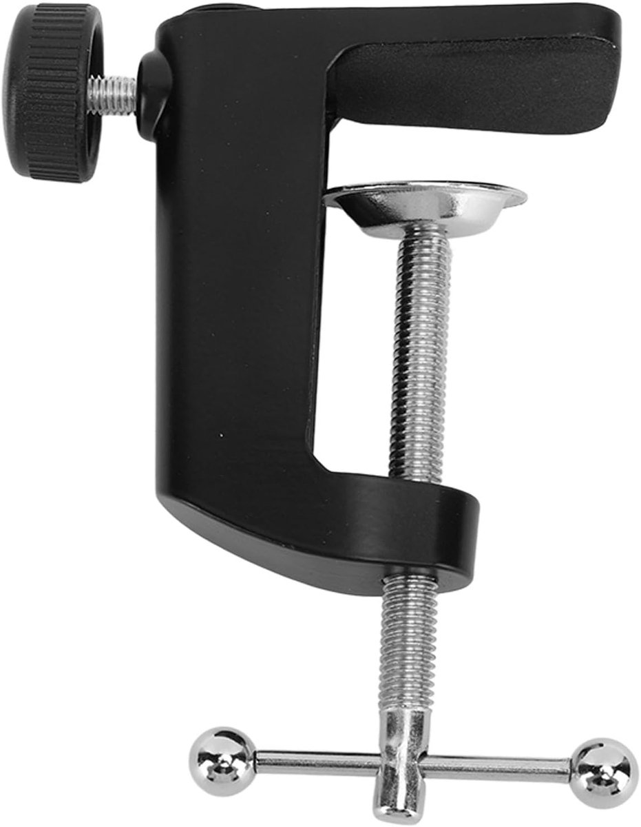 Desk C Clamp, 2.4 Inch 61mm Aluminum Desk Table Mount C Clamp With Double Anti-slip Pads, For Microphone Arm, Desk - ShopVlot