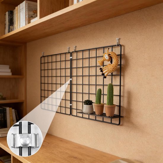 30 stuks kubusconnectoren, rasterkubus, modulair, roestvrijstalen raster, wandpaneelclips, voor gridwall-display, zware rasterklemmen voor muurbeugelklemmen voor winkel, thuisorganizer — afbeelding 2