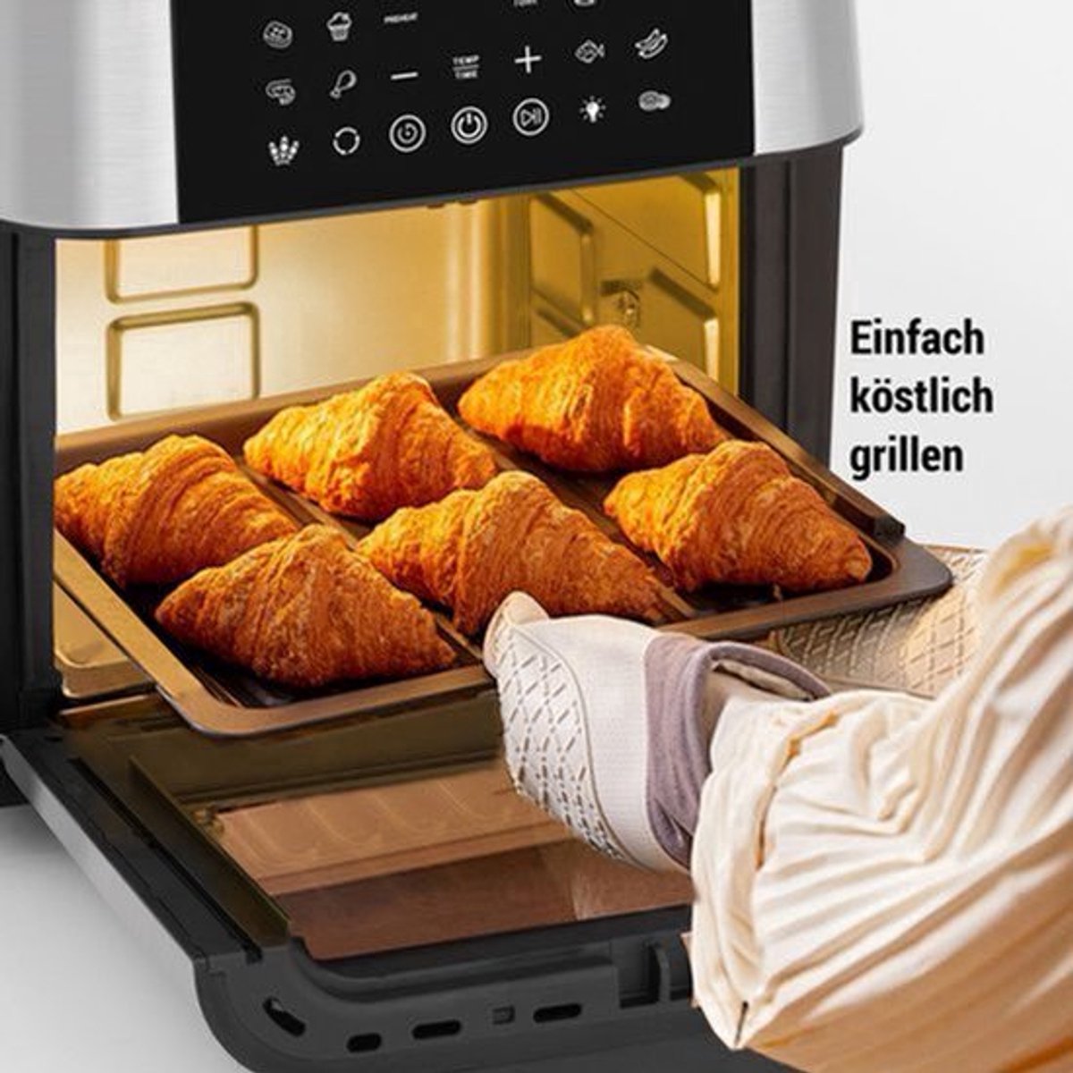 Heteluchtfriteuse - 1800W - 12L Capaciteit - Roestvrij Staal - LED-Touchbediening - Voor Gezond Koken