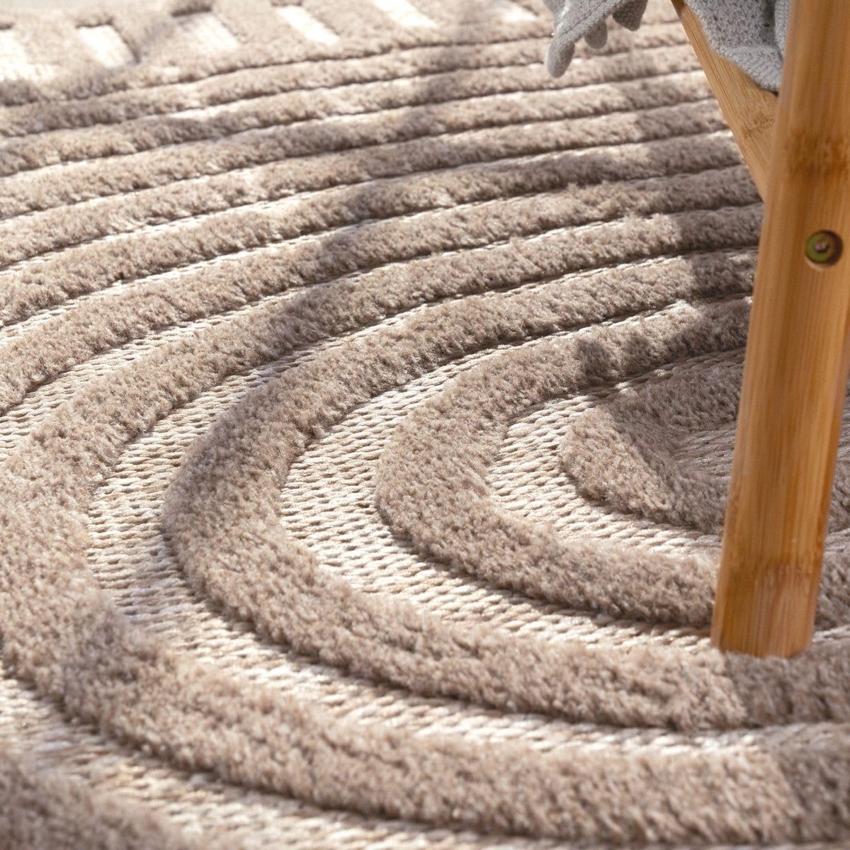 Home Tuin Vloerkleed Tapijt Voor Binnen En Buiten Balkon Keuken Tapijt Boho 3D Scandi Modern Effen Kleur, Kleur:Licht Beige, Maat:80x150 cm