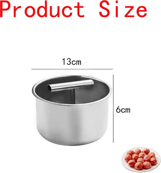 Gehaktbal Maker, 12 Ballen Roestvrij Staal Gehaktbal Maker Tool Handmatige Push Press Vlees Tenderiser Maken Mal, Thuis Koken Gereedschap，11.3×6.5cm — afbeelding 5