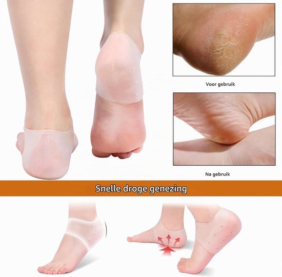 Zachte silicone hielbescherming, 4 paar hielkussens voor hielspoor, comfortabele inlegzolen voor pijnverlichting en ondersteuning — afbeelding 3