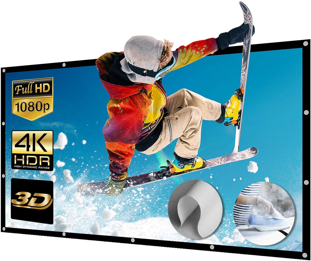 Nierbo Beamerscherm 250 inch, beeldverhouding 16:9, transporteerbaar scherm, geschikt voor projectie in 4K of 3D - ShopVlot