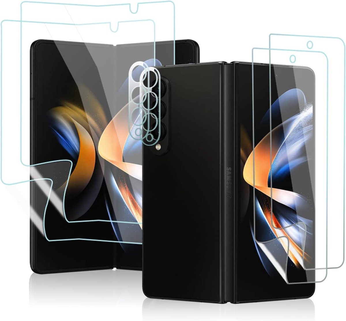 Protective Film Compatible with Samsung Galaxy Z Fold 4, [2+2 Pack Screen Protector + Back Protection + Hinge - ShopVlot