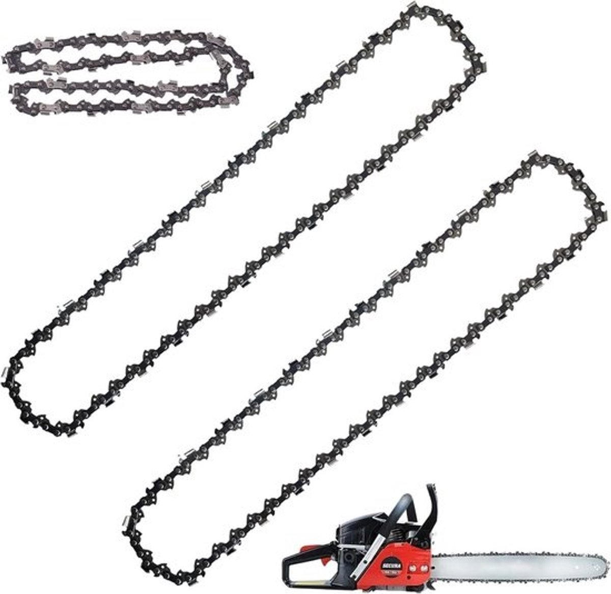 2-Pack Zaagkettingen 3/8 Inch - 52 Schakels - 14 Inch - Universele Reserveketting voor Motorzaag