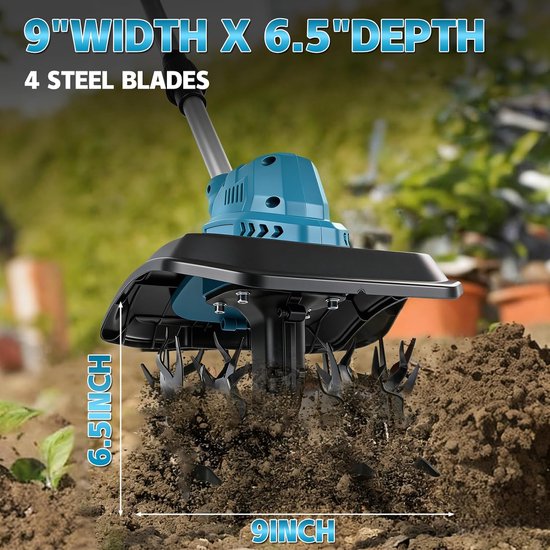 Electric Ground Cutter Battery Compatible with Makita 18V 550W Brushless Folding Working Width 30 cm Depth 22 cm - ShopVlot — afbeelding 2