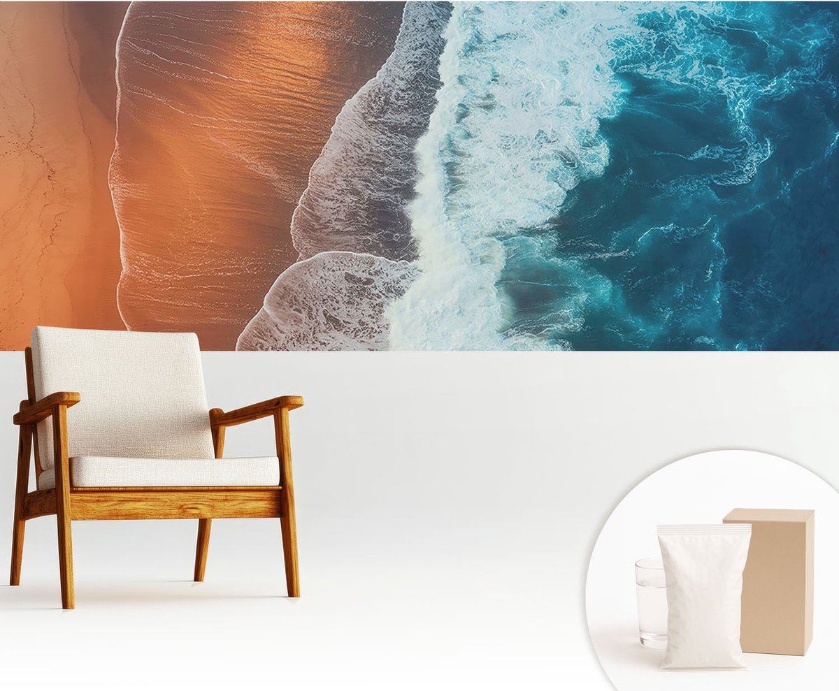 Wallfluent Fotobehang - Oranje Vliesbehang - 250x104 cm - Mariene Symbiose Fotobehang Vlies - Woonkamer behang Landschappen - Muurschildering - Hal behang