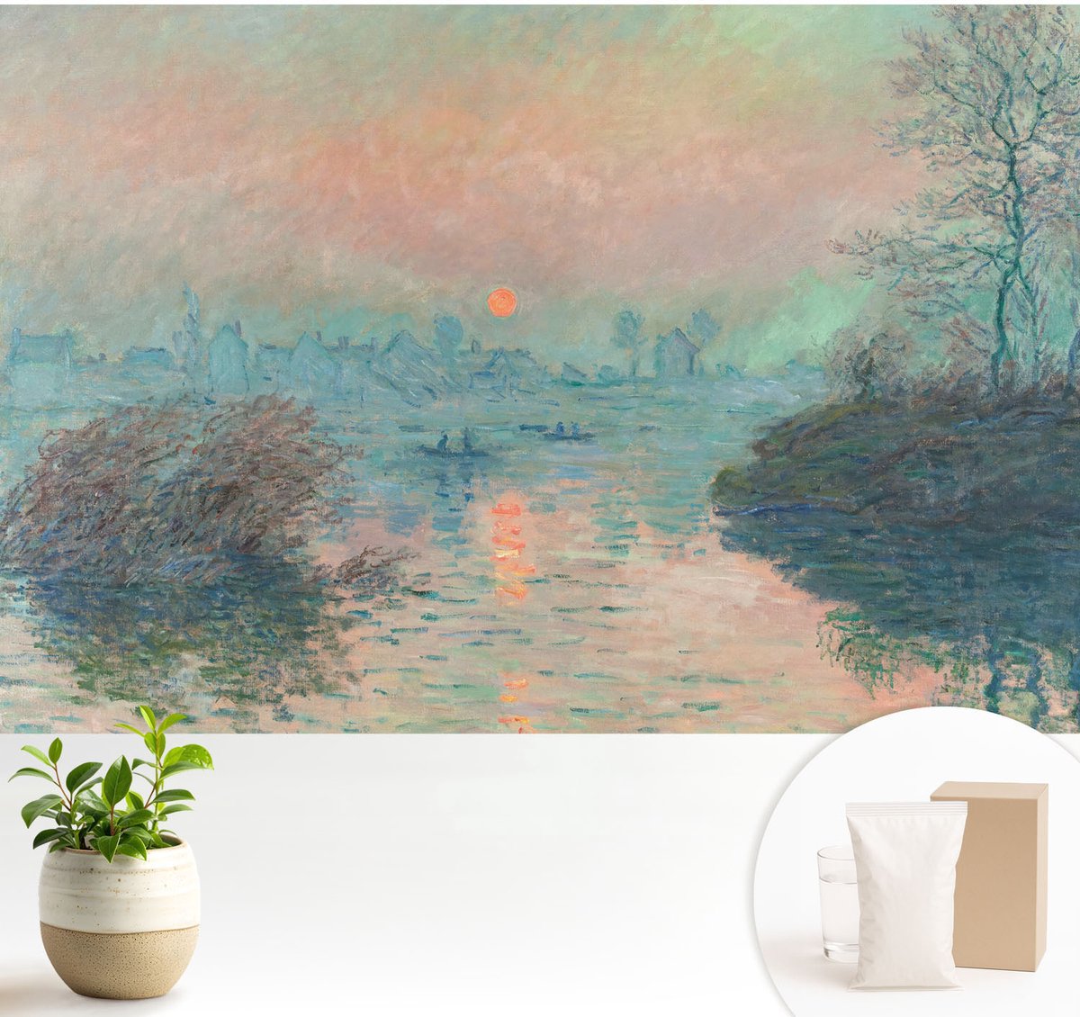Wallfluent Fotobehang - Blauw Vliesbehang - 104x70 cm - Atmosferische Schemering Fotobehang Vlies - Hal behang Landschappen - Muurschildering - Woonkamer behang