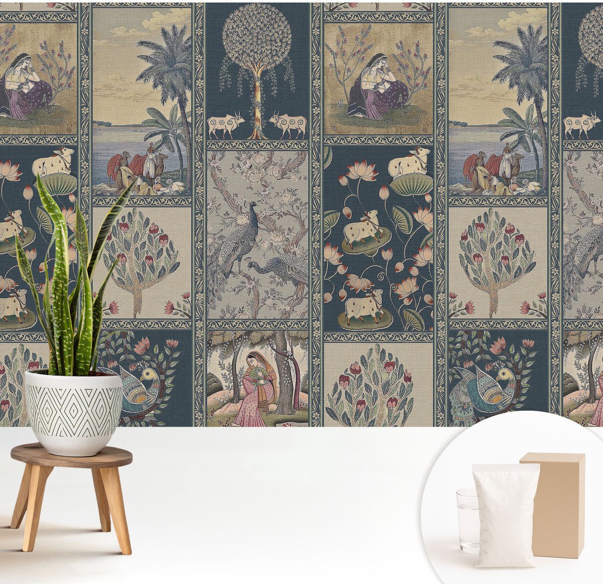 Wallfluent Fotobehang - Marine Vliesbehang - 208x146 cm - Romantische Scène Fotobehang Vlies - Woonkamer behang Deel - Muurschildering - Woonkamer behang