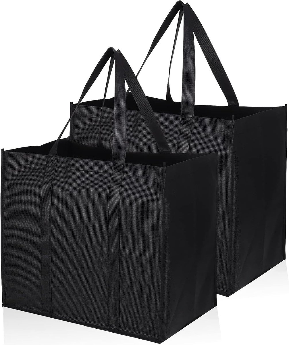 Vouwbare boodschappentas set van 2, grote herbruikbare tas 41 x 33 x 26 cm, ideaal voor winkelen, reizen en outdoor activiteiten