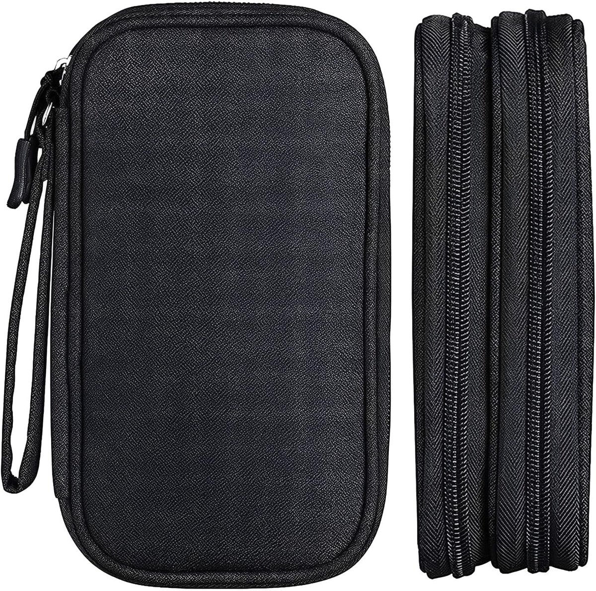 Draagbare Kabel Organizer voor Elektronische Accessoires, USB, SD Kaarten en Opladers - Zwart