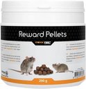 Witte pot met Reward Pellets, met afbeelding van twee muizen en een hoopje bruine pellets. 200 g.