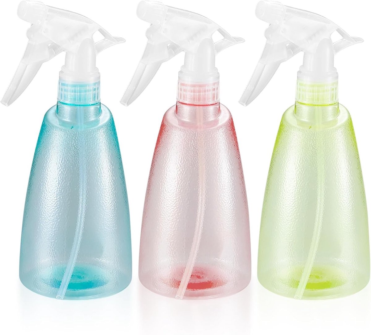 Set van 3 Sprayflessen 500ml - Plastic Atomizers voor Planten, Huishoudelijke Reiniging en Haarverzorging - Roze/Groen/Geel