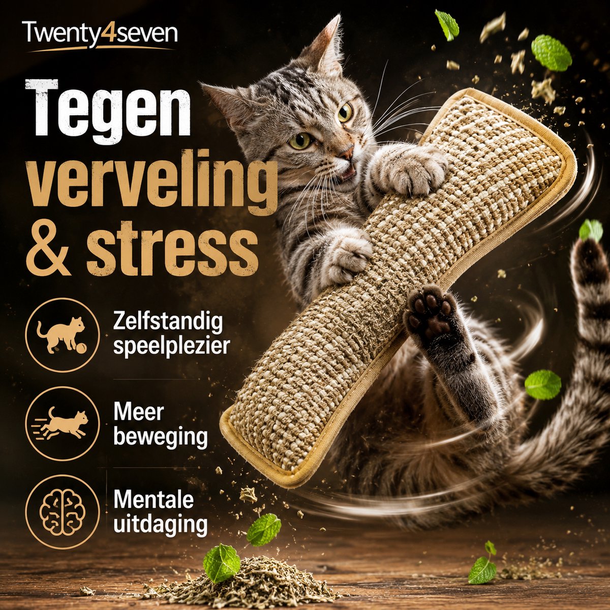 Twenty4seven® Kattenspeelgoed Krabkussens 2 Stuks - Sisal Kattenspeeltjes met Catnip & Kattenkruid - Interactief voor Katten & Kittens thumbnail 2