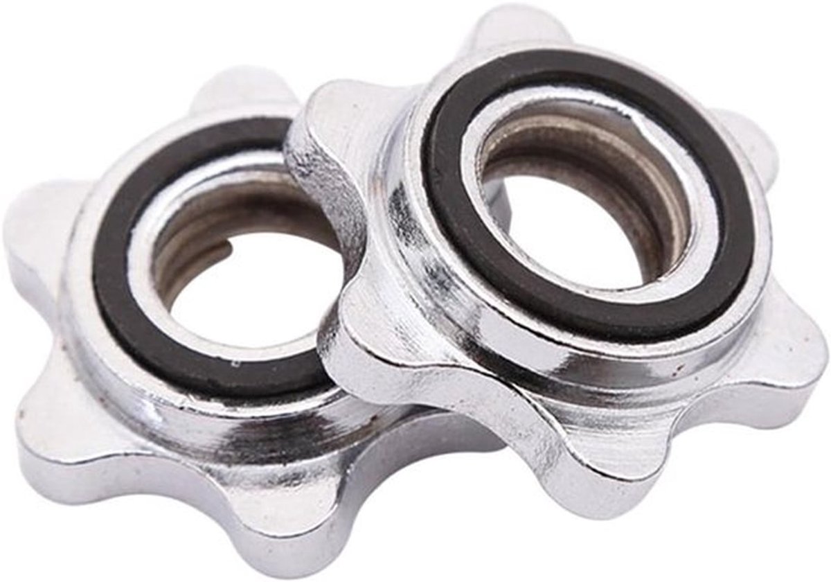 Halterklemmen, snelsluitingsset met vergrendeling, antislip zeskantmoeren voor dumbbells, 25 mm draaivergrendelingsschroefclips, geschikt voor krachttraining.