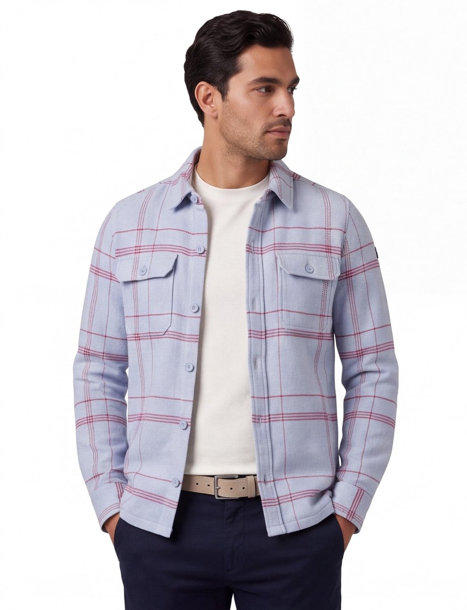 Overshirt New Zealand lichtblauw geruit