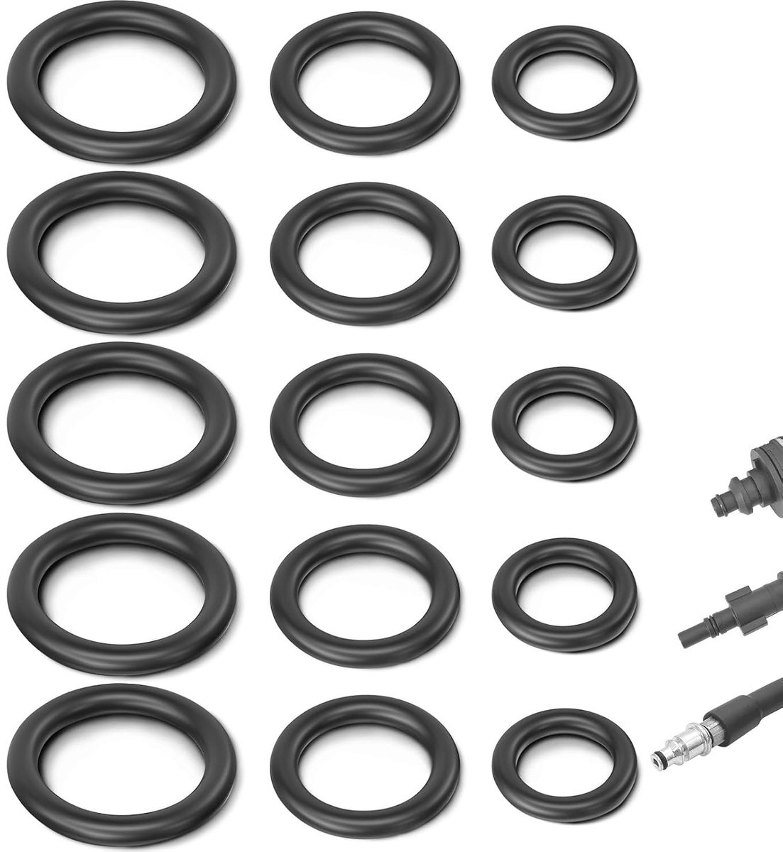O-Ring en afdichtingen voor hogedrukreinigers - 15-delige seal kit voor snelle koppeling, lance en slang voor optimale reiniging van voertuigen