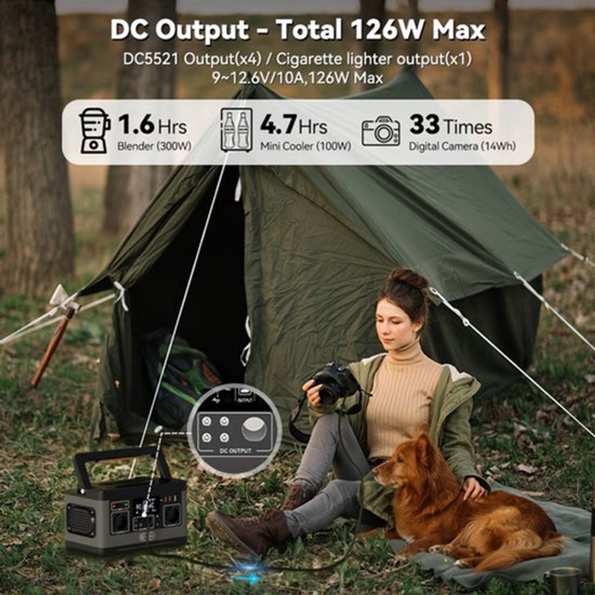 Powerstation – Draagbare Generator – Mobiele Accu – Noodstroom – Camping Stroom – 500W Vermogen – 520Wh Batterij