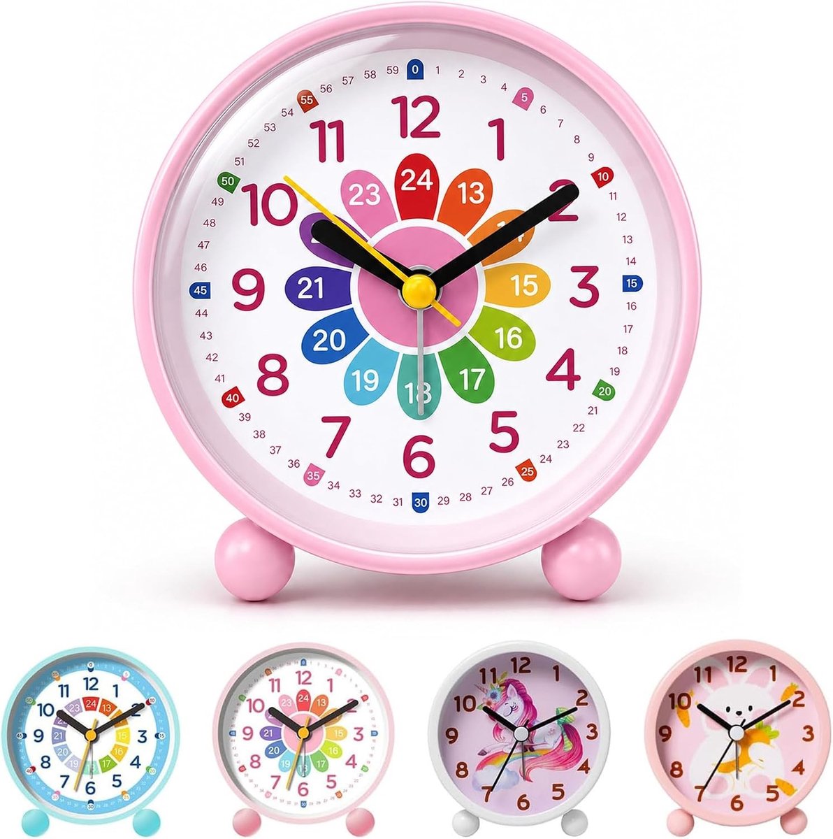 Stil Leerkracht Alarmklok voor Kinderen, Ideaal voor Beginners, Analoge Klok zonder Tikken, Perfect voor de Eerste Schooldag, Batterij Aangedreven en Educatief