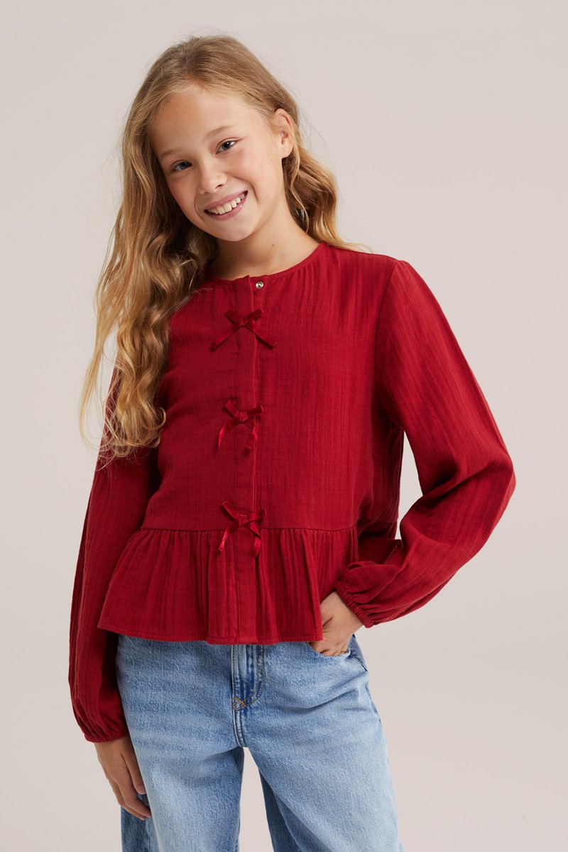 WE Fashion Meisjes blouse met strik