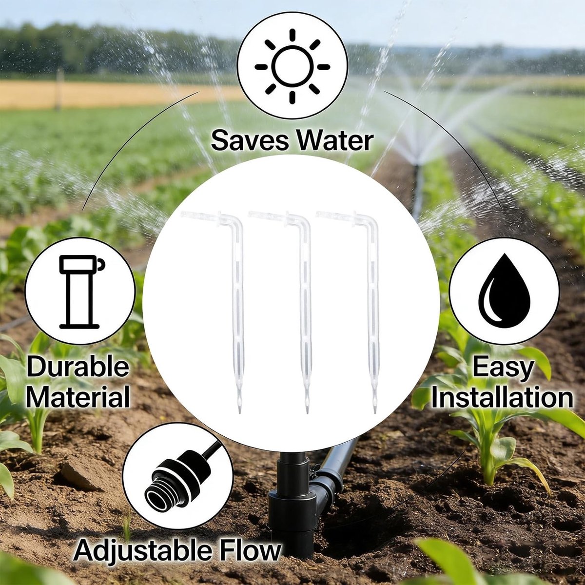 Drip Irrigatie Pegs 0.65 mm voor Tuin Irrigatiesysteem - 10 cm - 50 Stuks Wit voor Efficiënte Watergift
