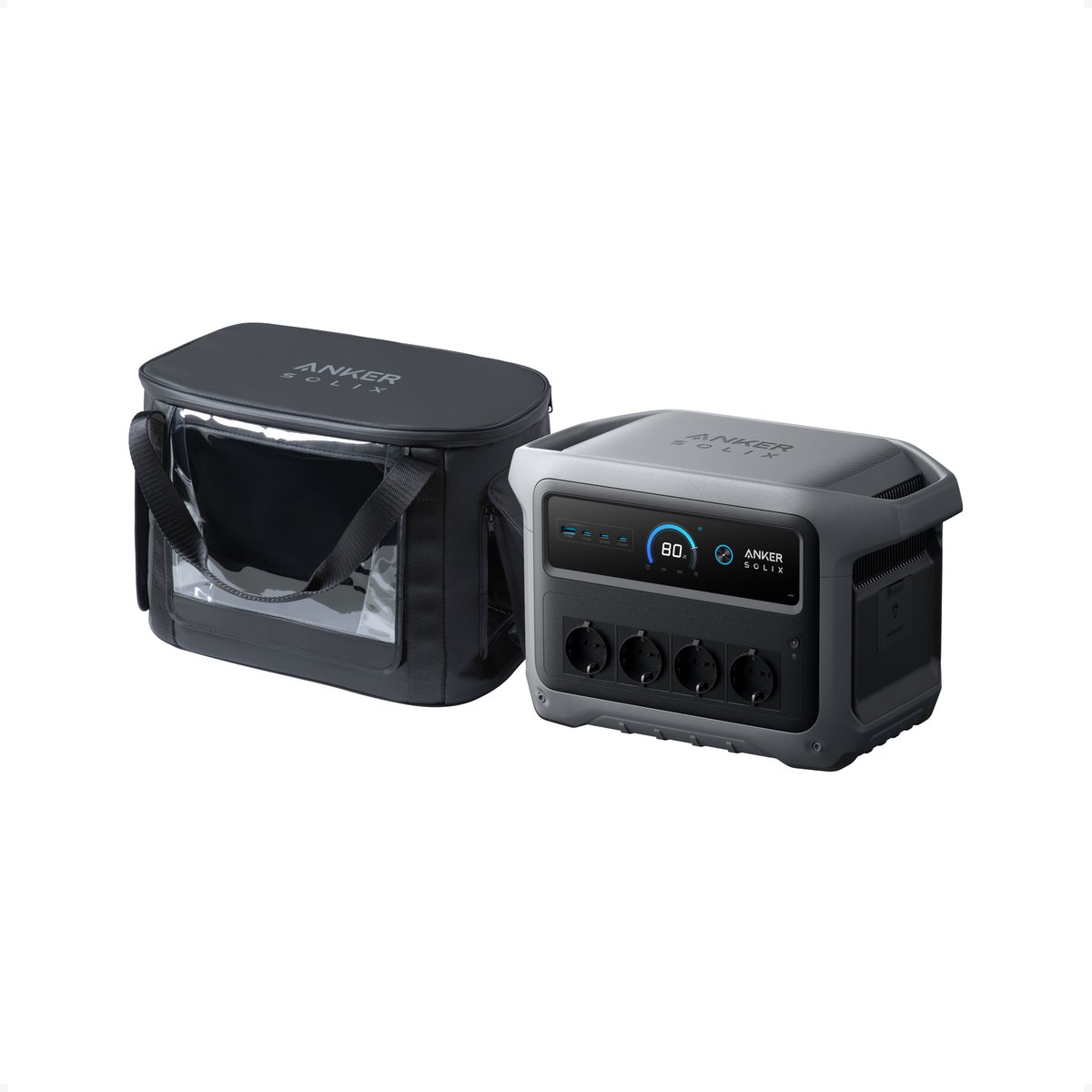 Anker SOLIX C1000 Gen 2 Draagbare Powerstation + Waterbestendige Tas - 2000W (Piek 3.000W) Zonne-Generator - Volledig Opgeladen in 49 Min - 1024Wh LiFePO4-Accu voor Noodstroom - Stroomuitval & Kamperen
