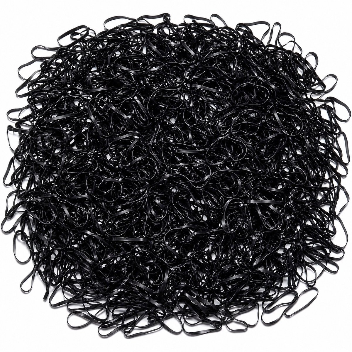 Fako Fashion - 500x Gekleurde Maxi Elastiekjes Zwart - Meisjes - Baby - Kinderen - Haar Elastiekjes - Elastiek - Extra Sterk - Zwart - 2.5 cm - 500 Stuks